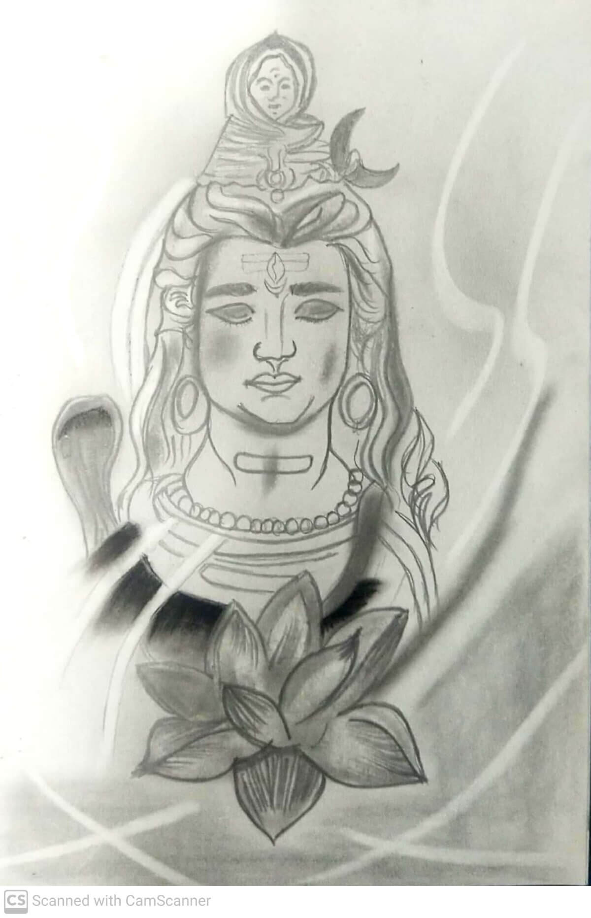 God Shankar Shivji Handmade Painting On Paper for Wall decor, Original and hand painted Charcoal painting to decorate your wall and space Perfect for gifting